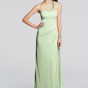 Long Mesh One Shoulder Illusion Dress